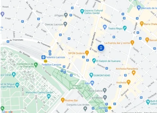 /la ubicación del celular en Google Maps